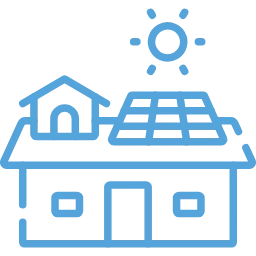 Photovoltaikanlage Braunschweig Icon mit Solarpanels Stromspeicher – PV-Installation Elektriker